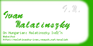 ivan malatinszky business card